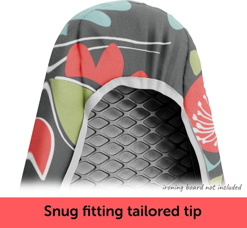 Oliso Ironing Board Cover – 100% Cotton with Professional Felt Pad, Fits Standard 54" x 15" Boards – Secure Fit with Wide Elastic Edge & Adjustable Straps – Floral - Image 2